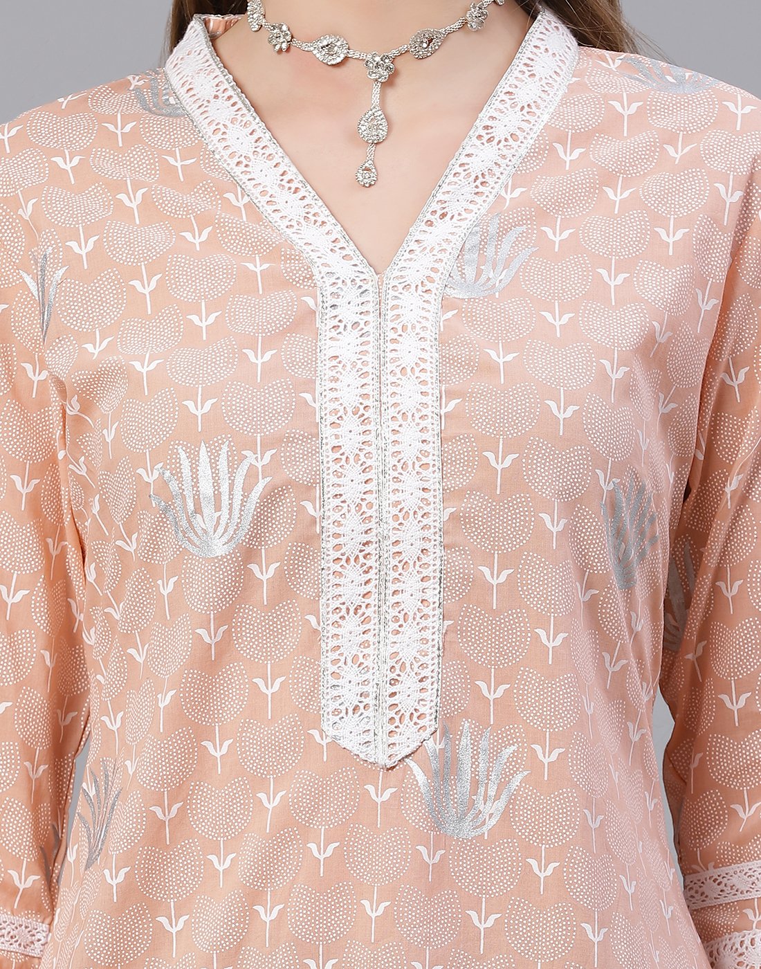 Printed Cotton Kurti Pant Set
