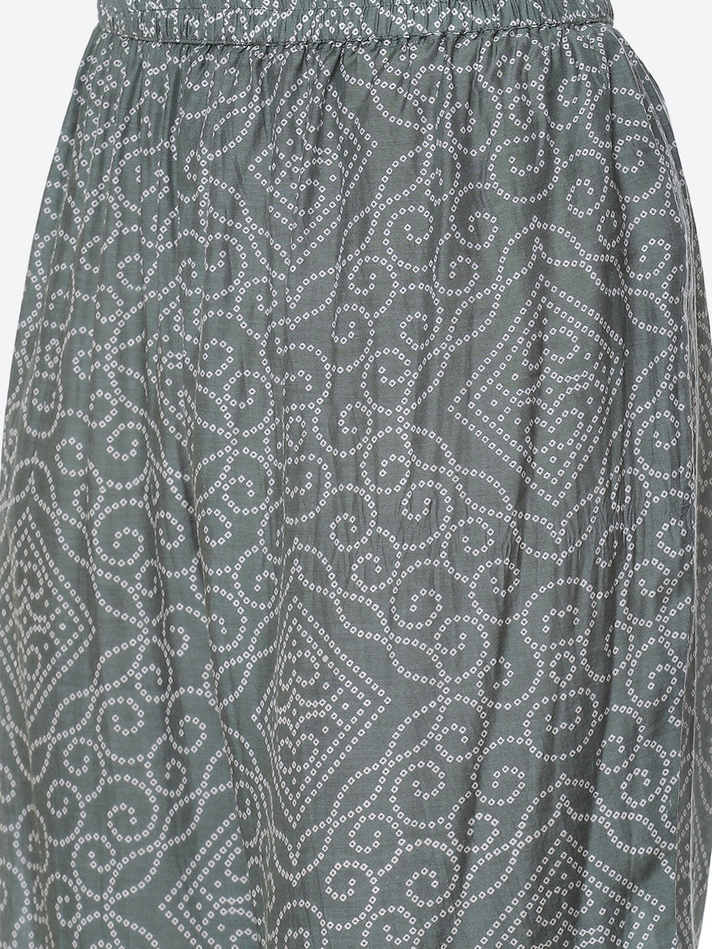 Printed Gota Neck Cotton Kurta With Pant & Dupatta
