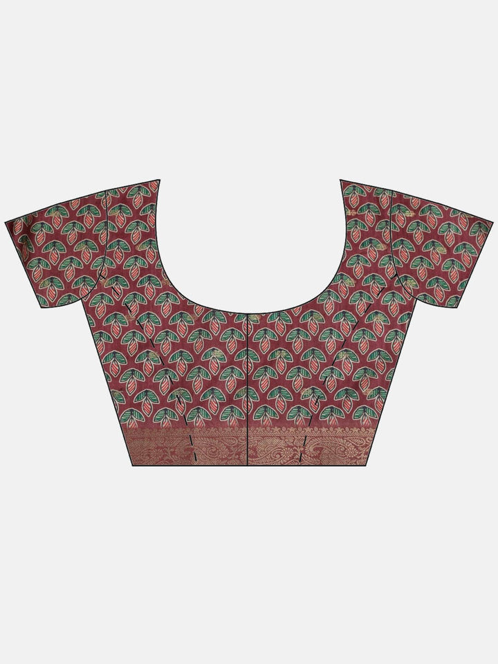 Printed &amp; Woven Design Art Silk Saree