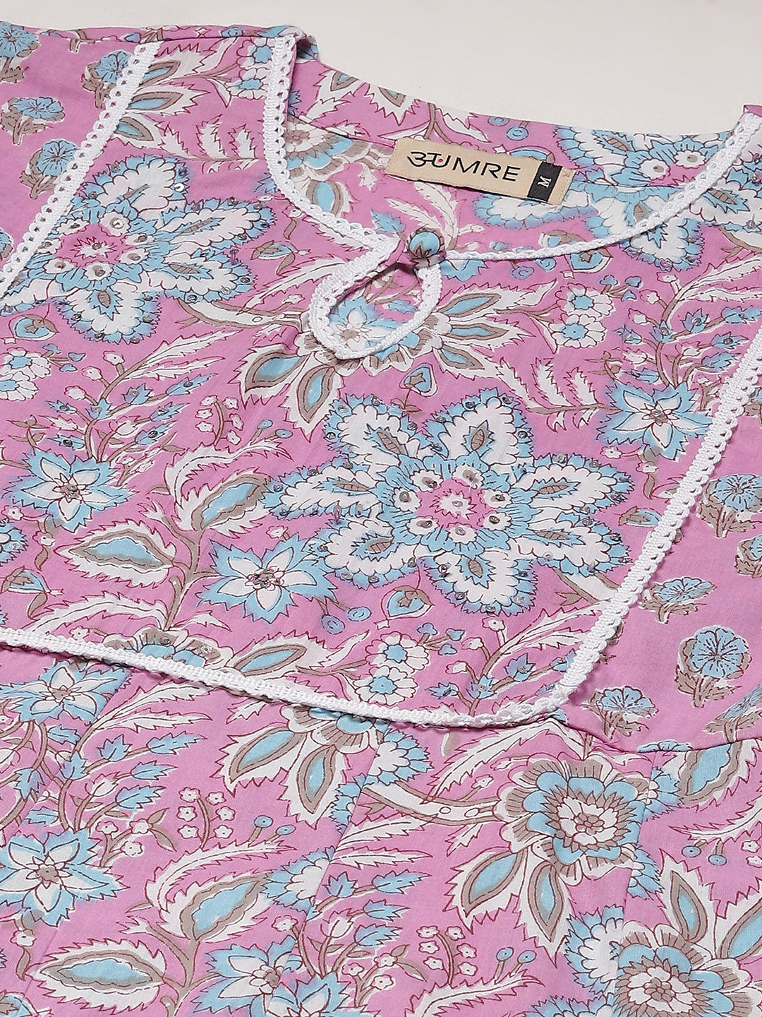 Floral Printed Cotton Kurta With Palazzo