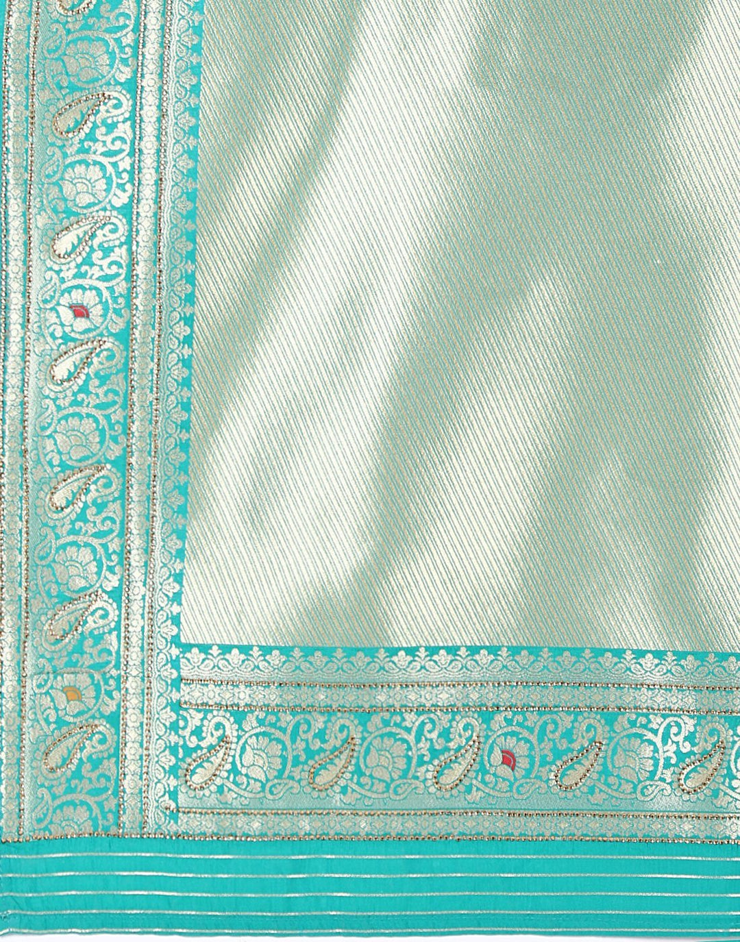 MBZ Meena Bazaar-Orange Banarasi Art Handloom Saree