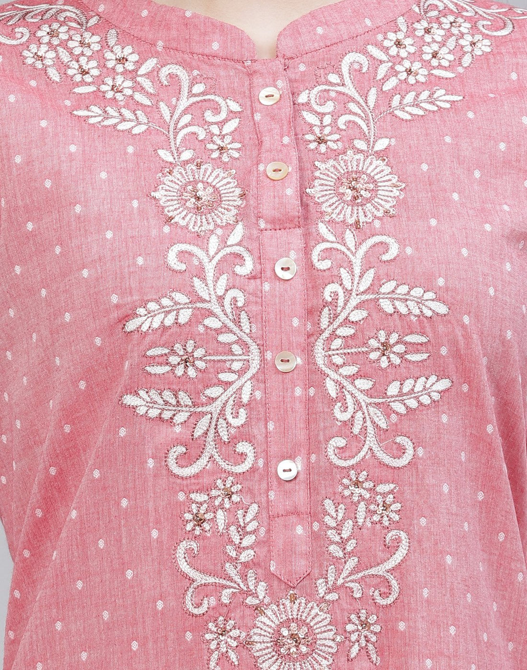 Printed Cotton Kurti With Pant