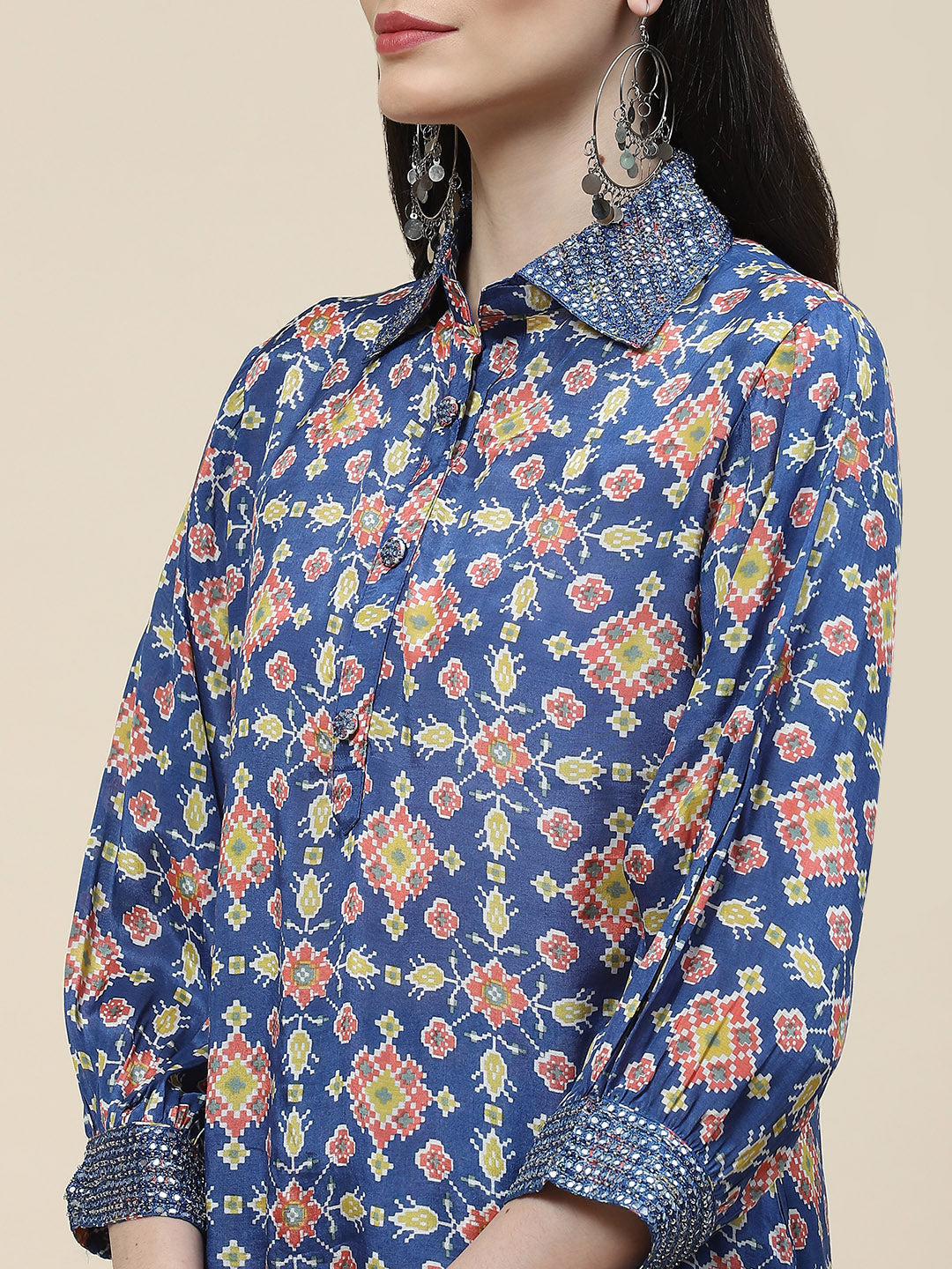 Printed Cotton Kurti With Pants