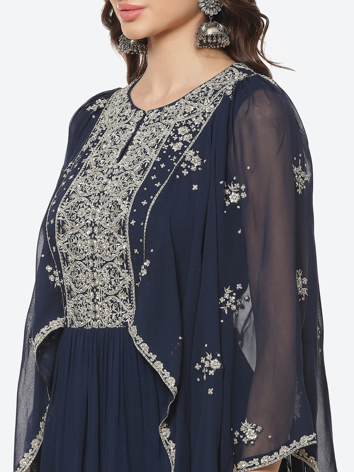 Zari Neck Georgette Stitched Salwar Kameez