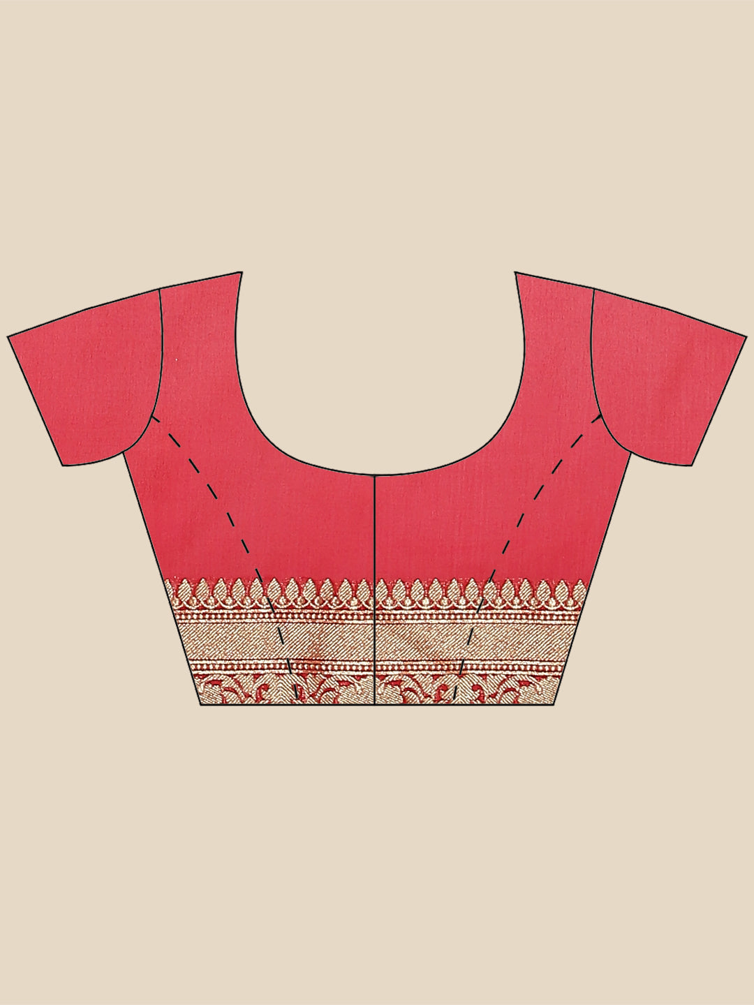 Zari Border Booti Woven Banarsi Saree