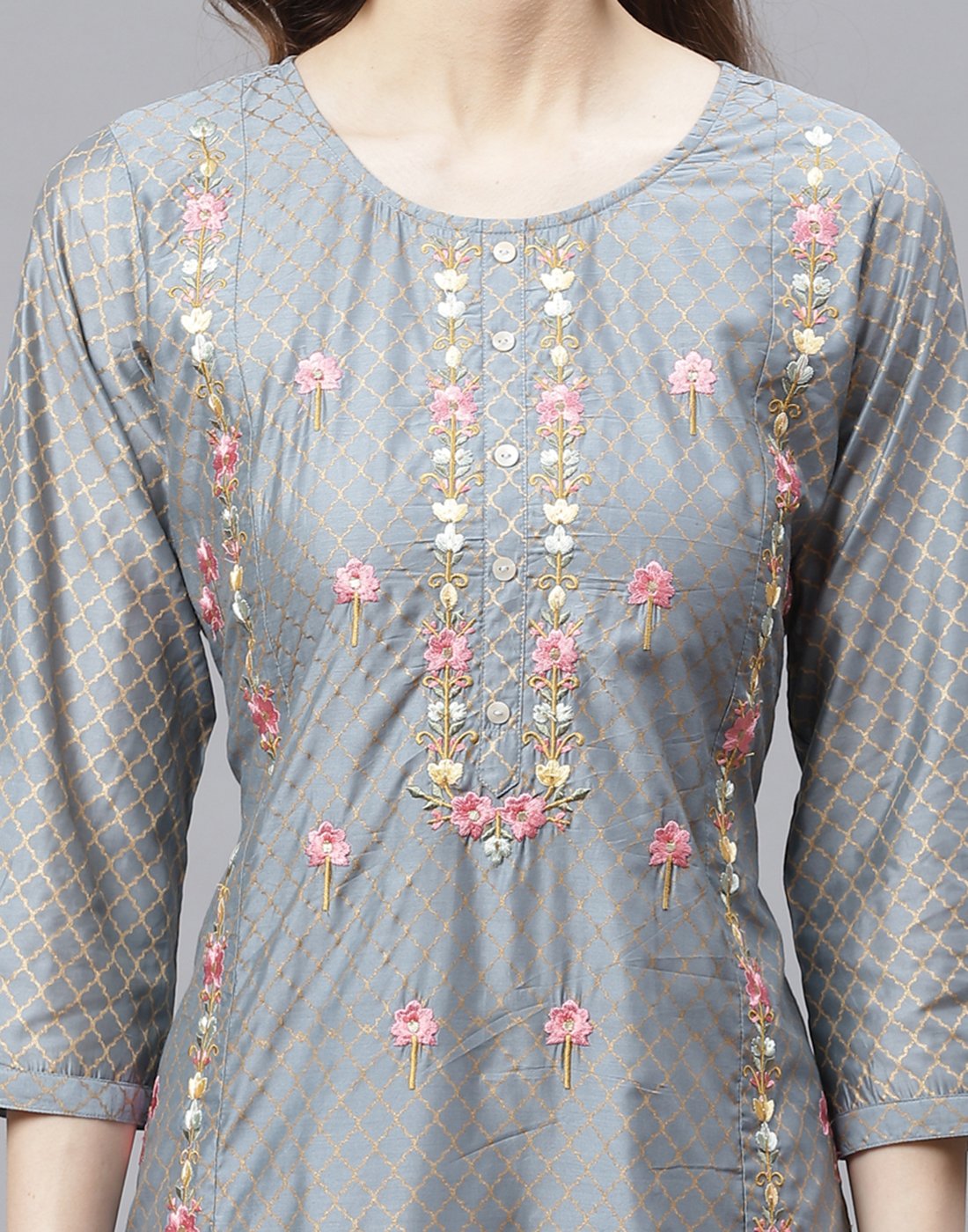 Chanderi Kurti Set
