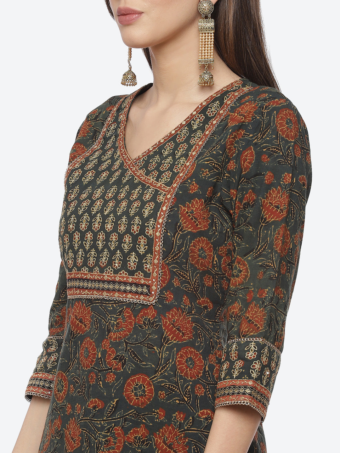 Printed Cotton Kurta With Pant