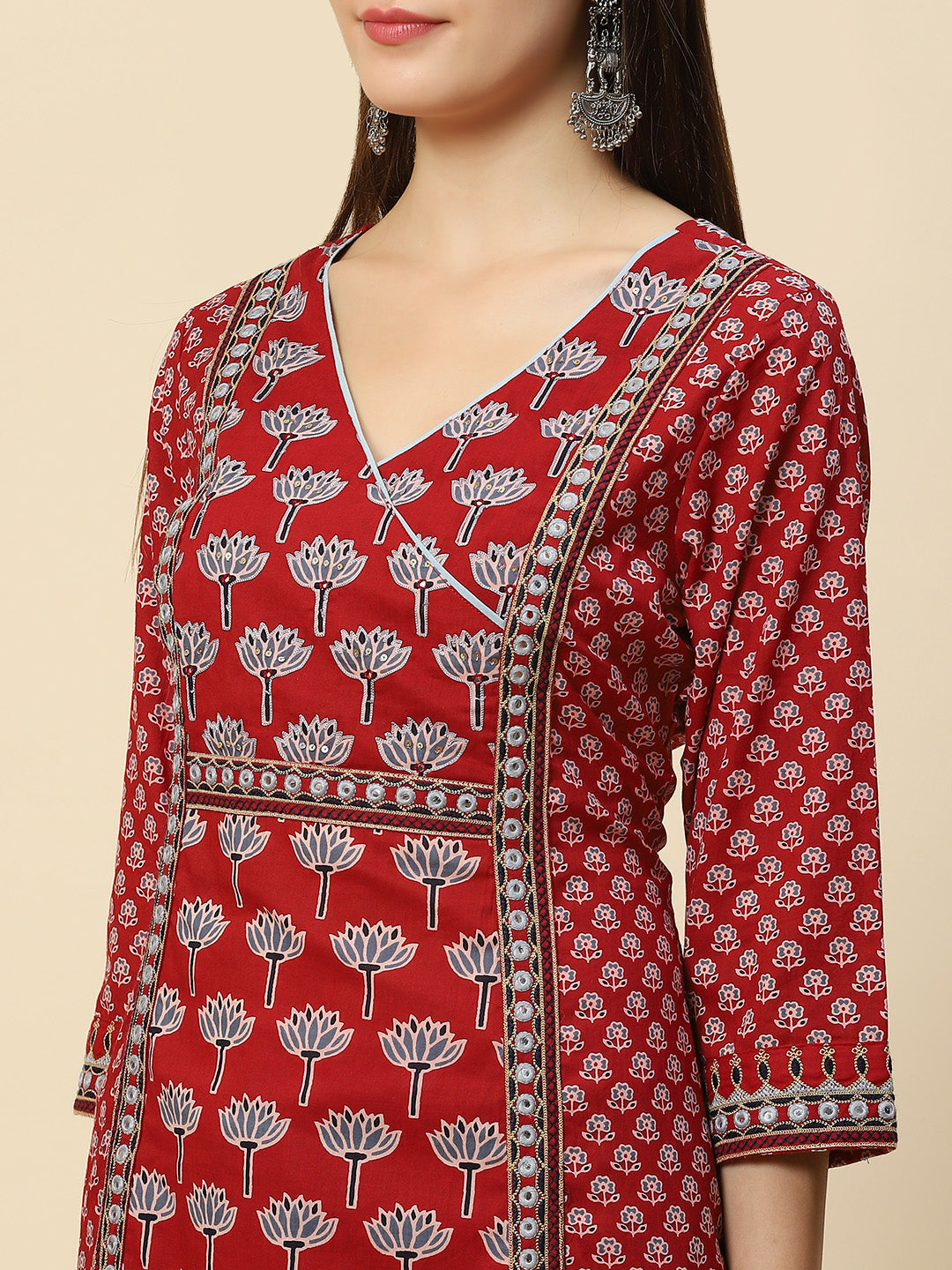 Printed Cotton Kurta With Pants