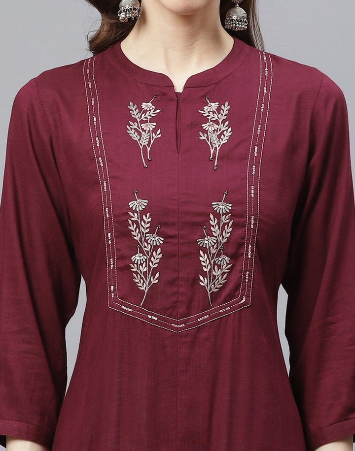 Cotton Kurti With Embroidery