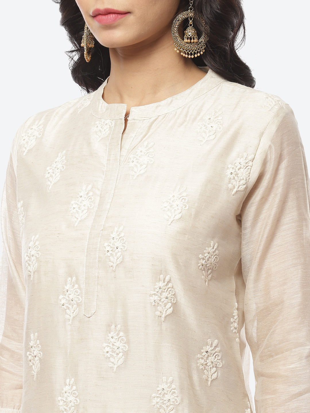 Resham Booti Cotton Stitched Salwar Kameez With Printed Cotton Dupatta