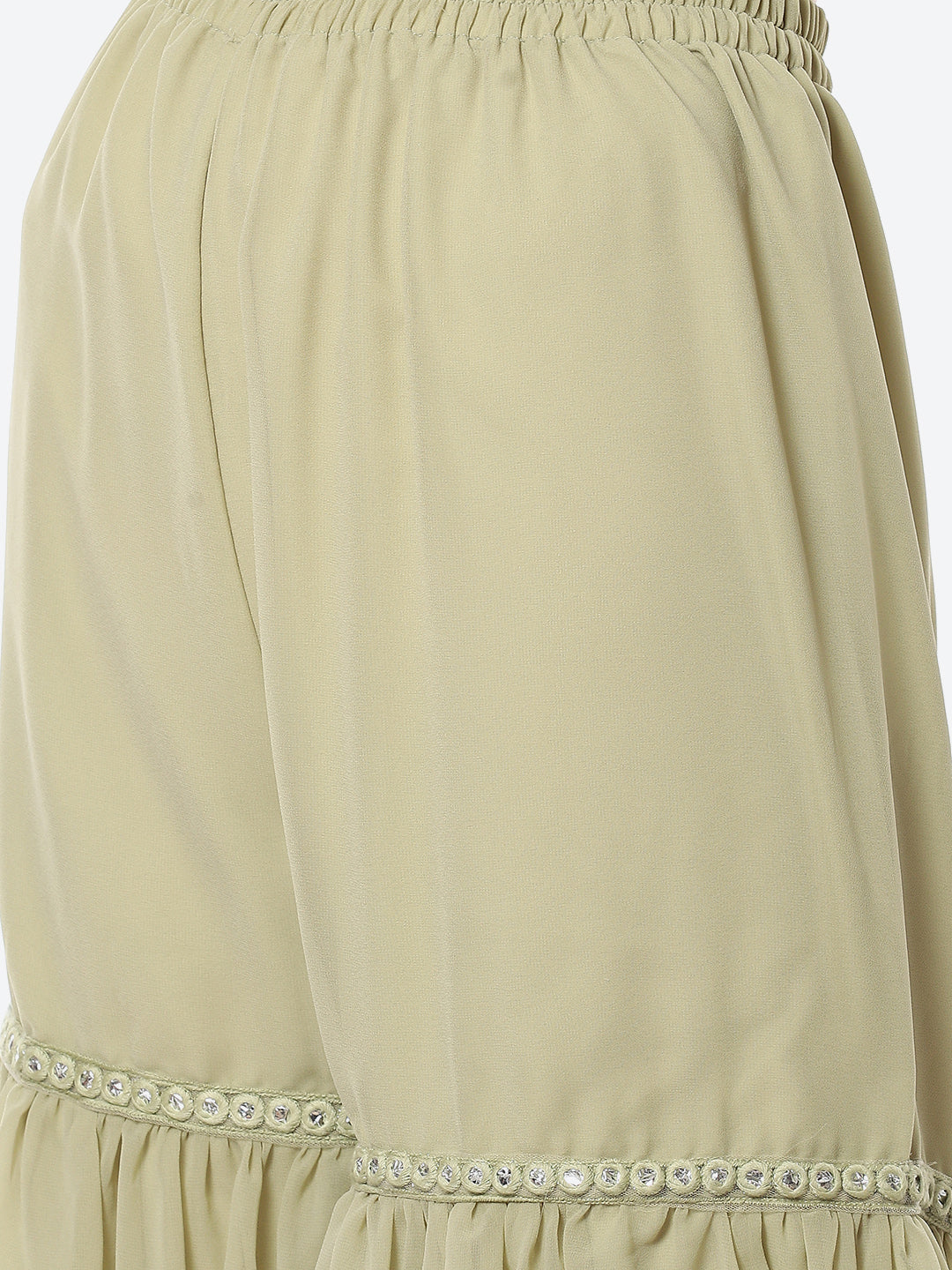 Resham Jaal Georgette Kurta With Garara &amp; Chiffon Dupatta