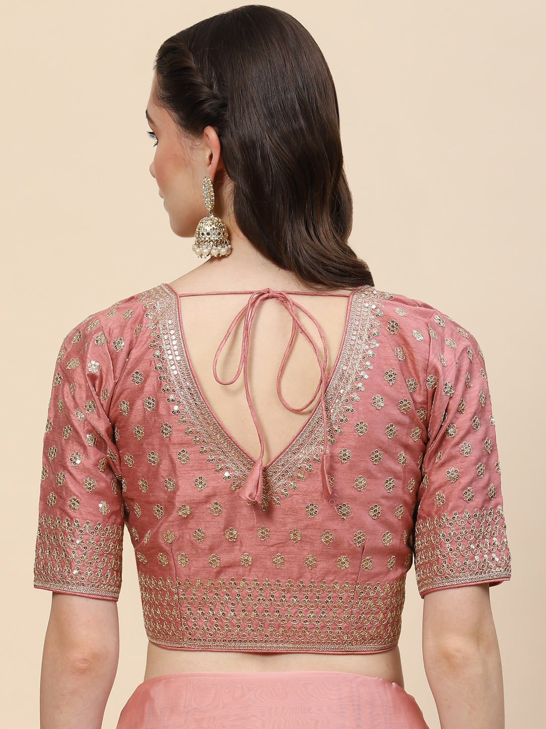 Sequin Embroidered Organza Saree