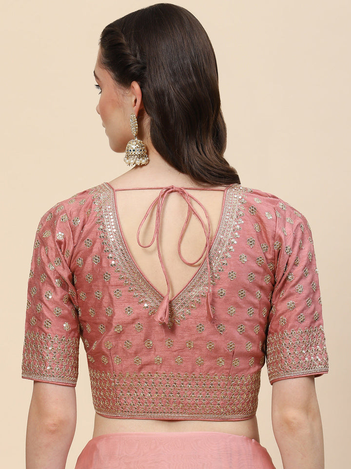 Sequin Embroidered Organza Saree