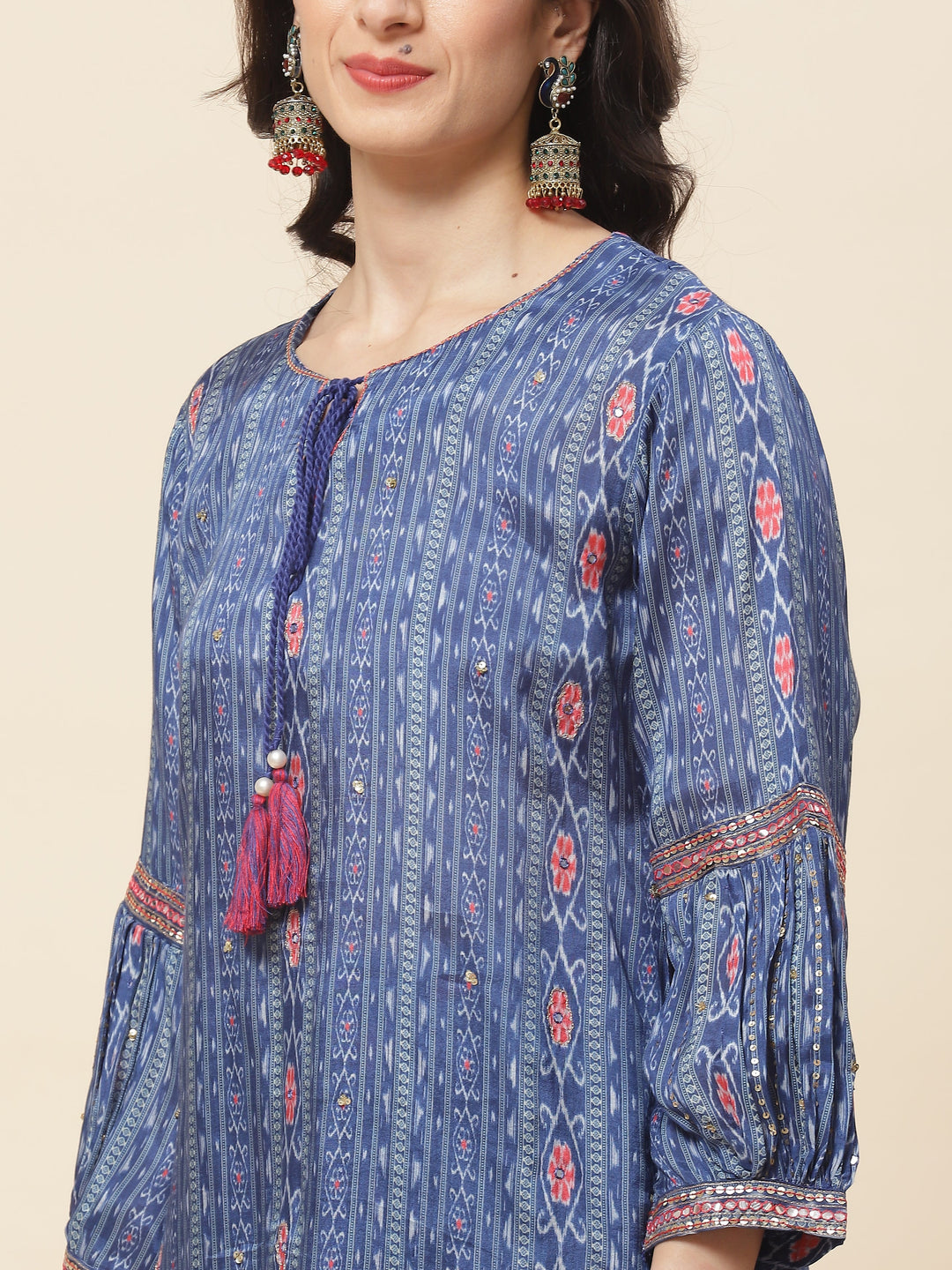 Printed Muslin Kurti With Pants