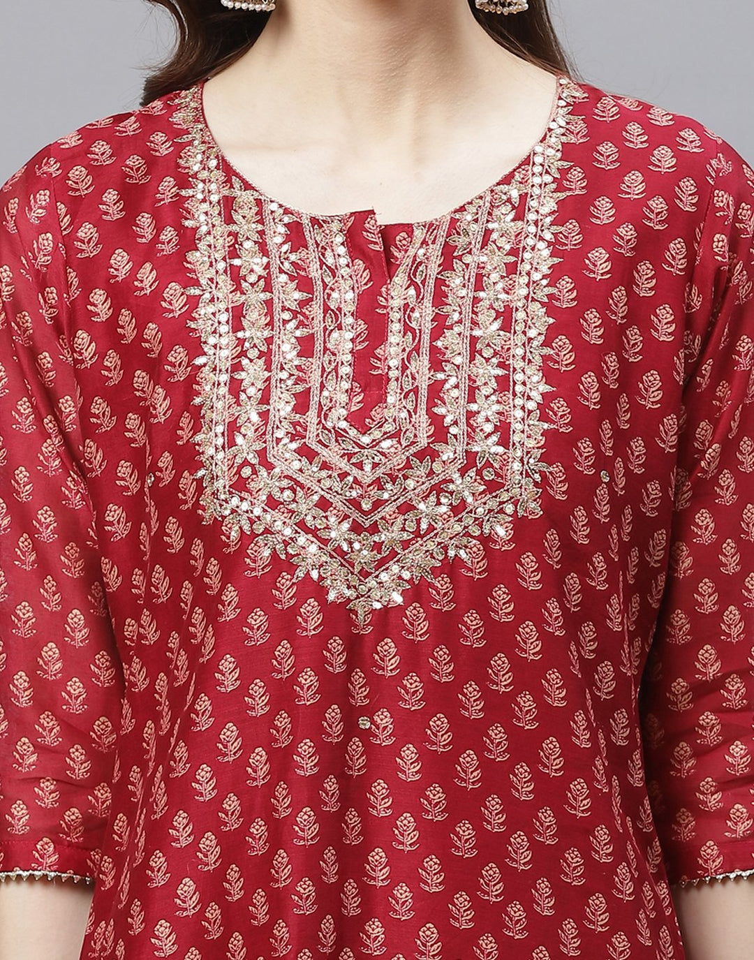 Chanderi Kurti Set