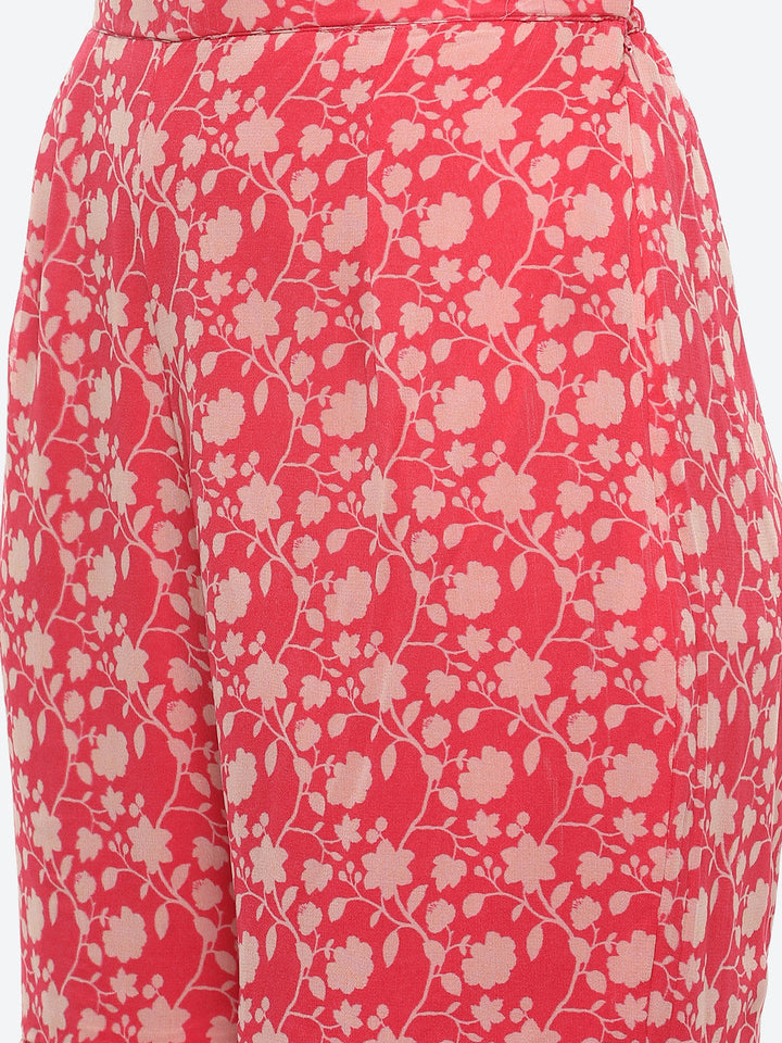 Printed Georgette Kurta With Garara &amp; Chiffon Dupatta