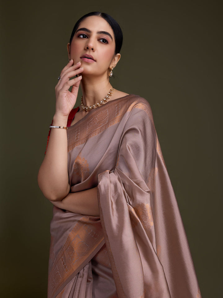 Woven Design Art Silk Onion Pink Saree