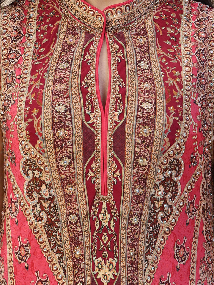 Digital Printed Crepe Gown
