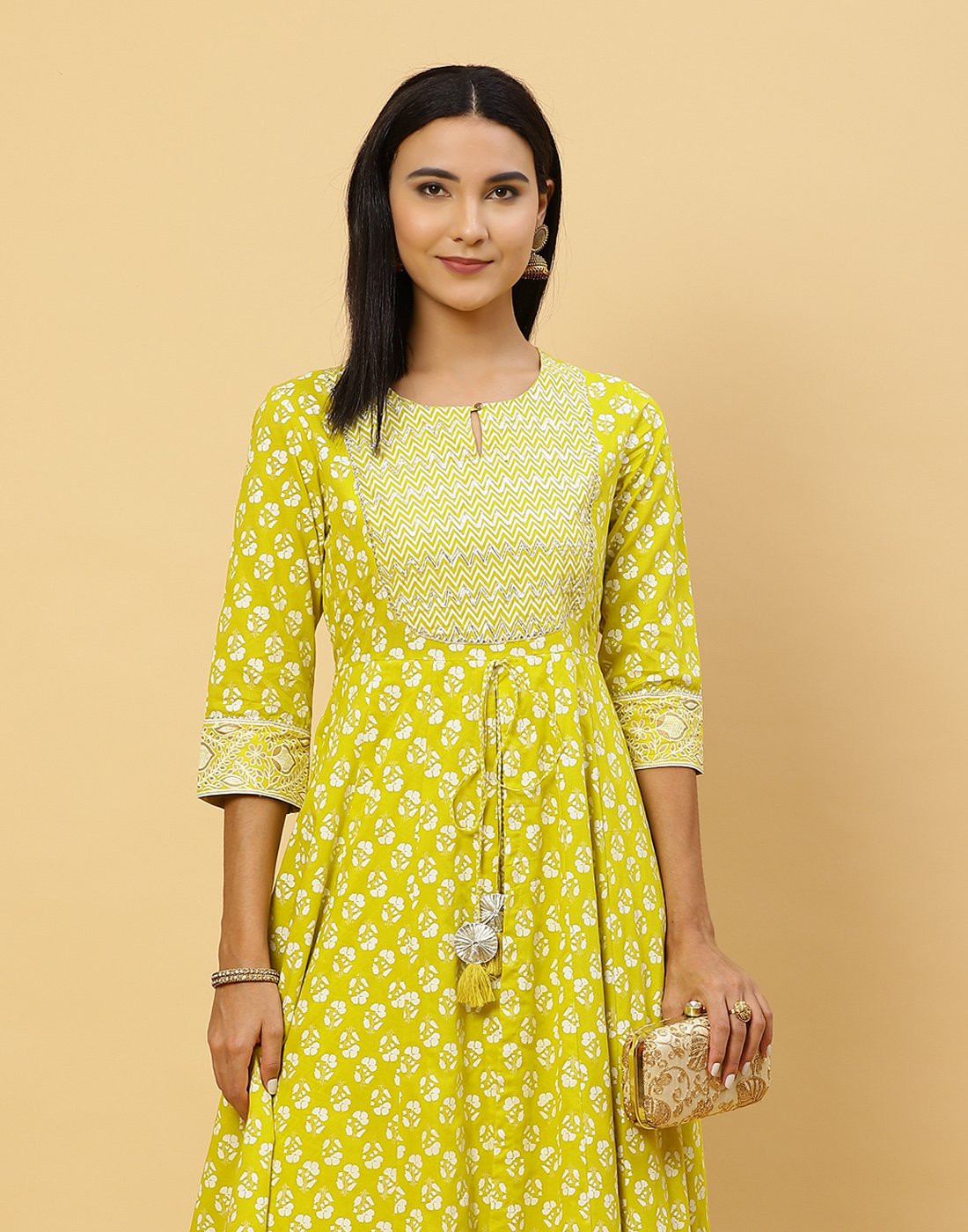 Printed Cotton Anarkali Kurti