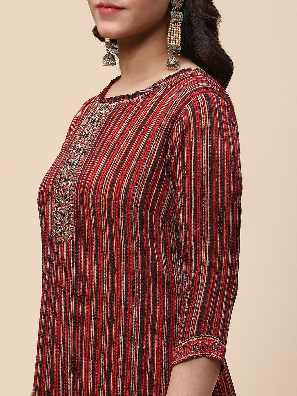 Printed & Sequin Work Georgette Kurta