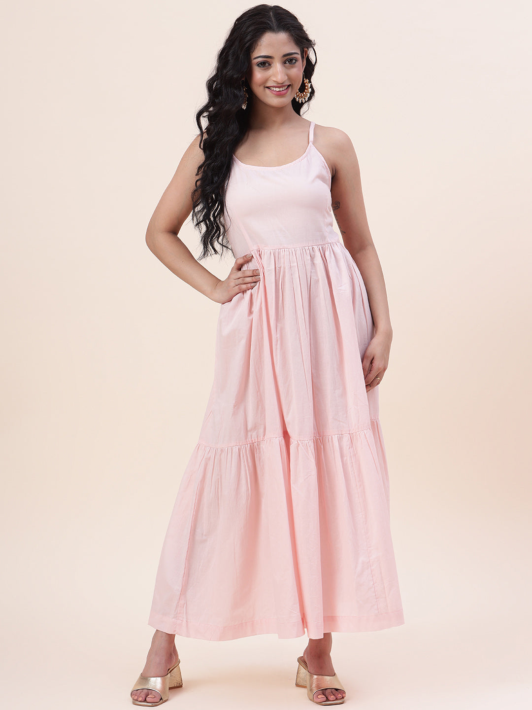 Floral Printed Cotton Gown With Jacket