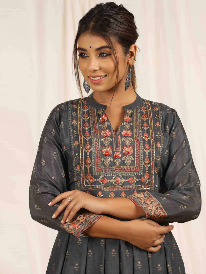 Printed With Embroidered Muslin Kurta