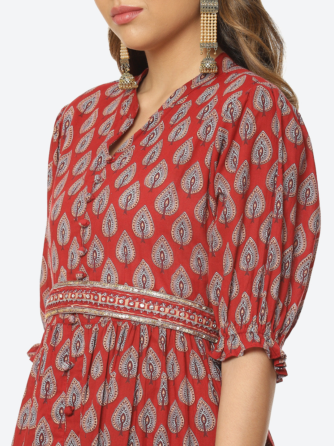 Floral Printed Cotton Anarkali Kurta