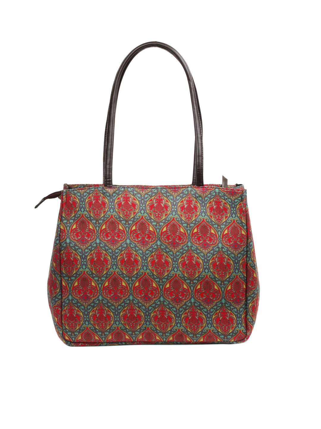 Multicolor Printed Cotton Handbag With Pouch