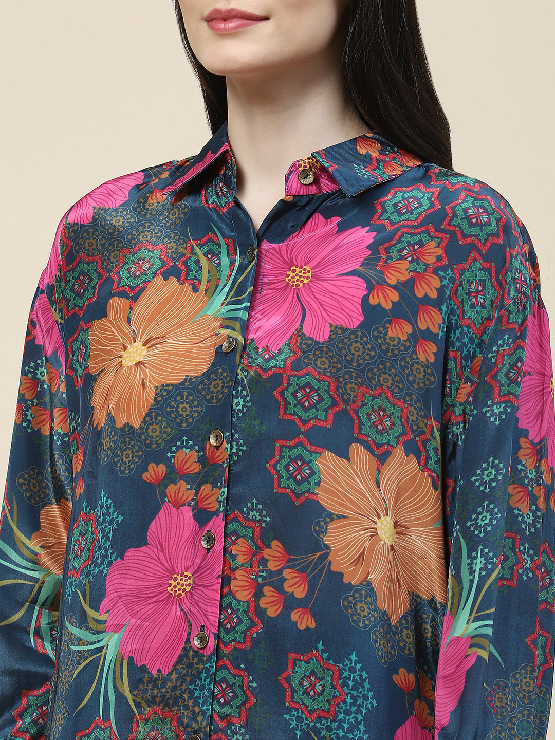 Printed Crepe Kurti With Pants
