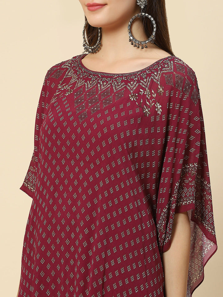 Digital Printed Georgette Kaftan Kurta