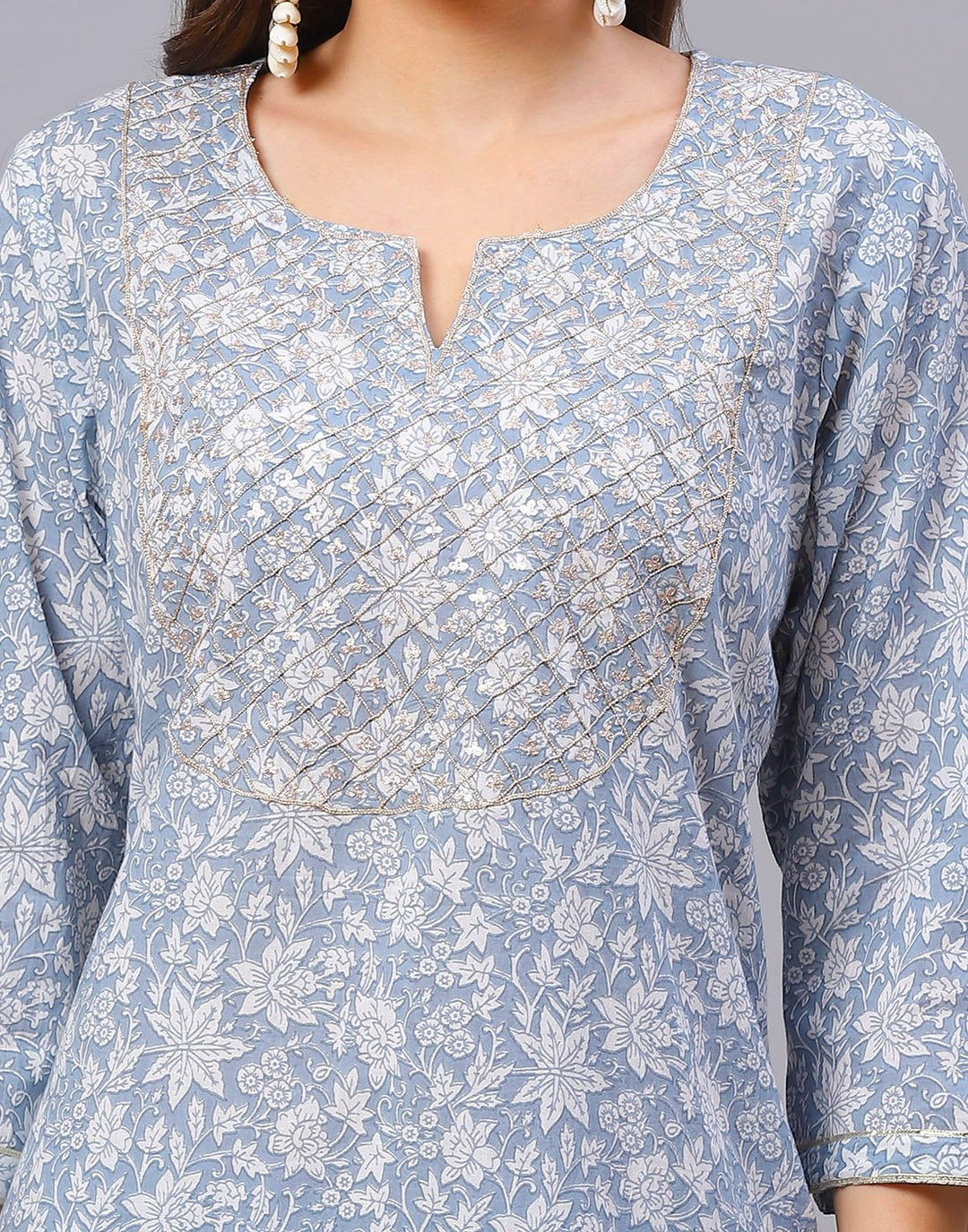 Straight Cotton Printed Salwar Kameez Stitched Suit