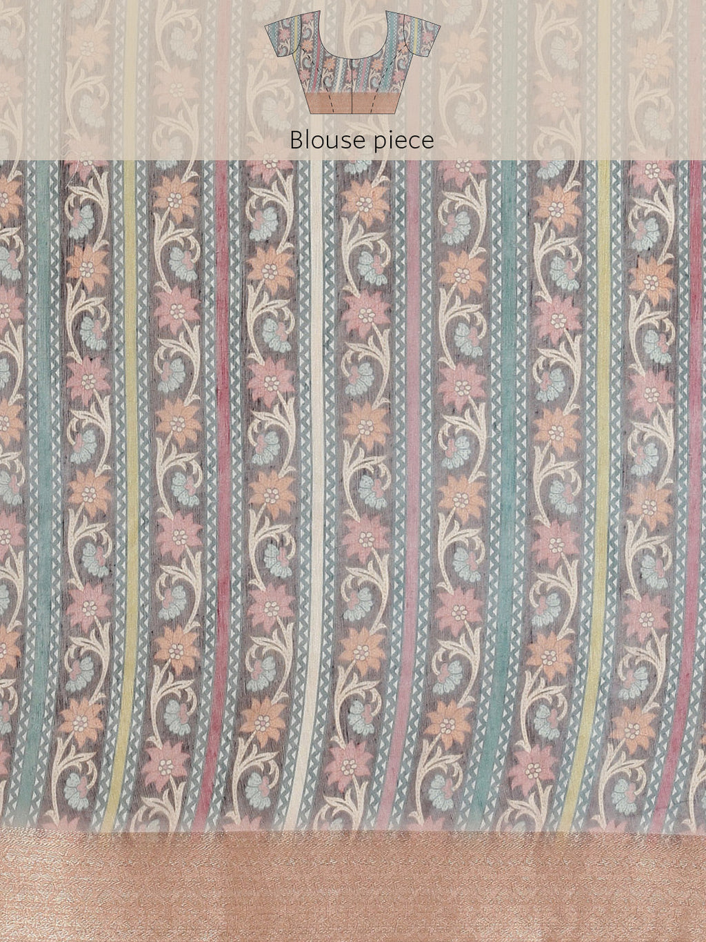 Floral Digital Printed Banarasi Pallu Cotton Chanderi Saree
