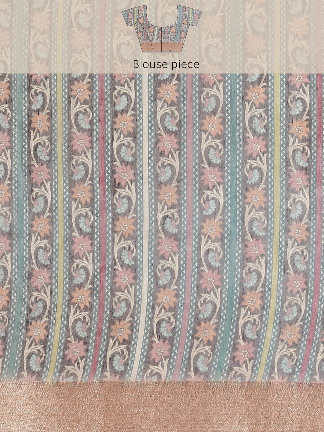 Floral Digital Printed Banarasi Pallu Cotton Chanderi Saree