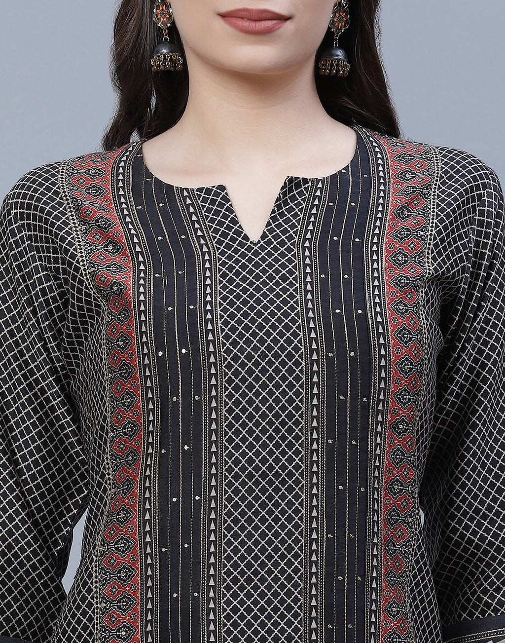 Chanderi Printed Kurti Pant Set