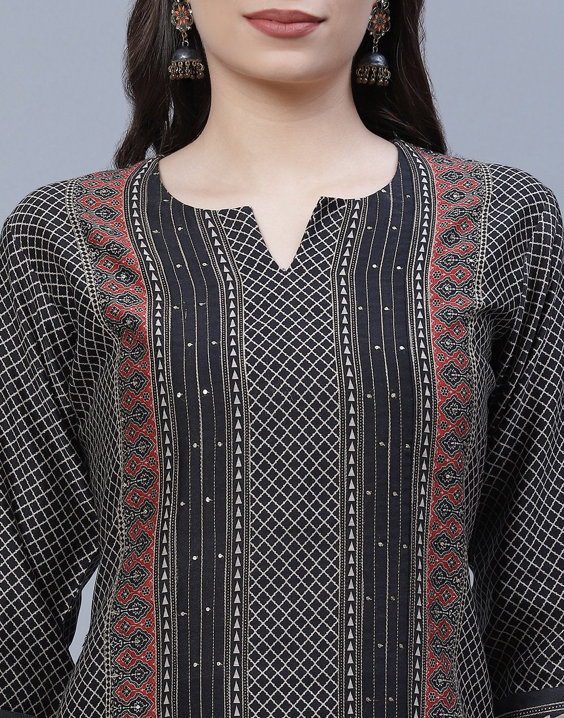 Chanderi Printed Kurti Pant Set