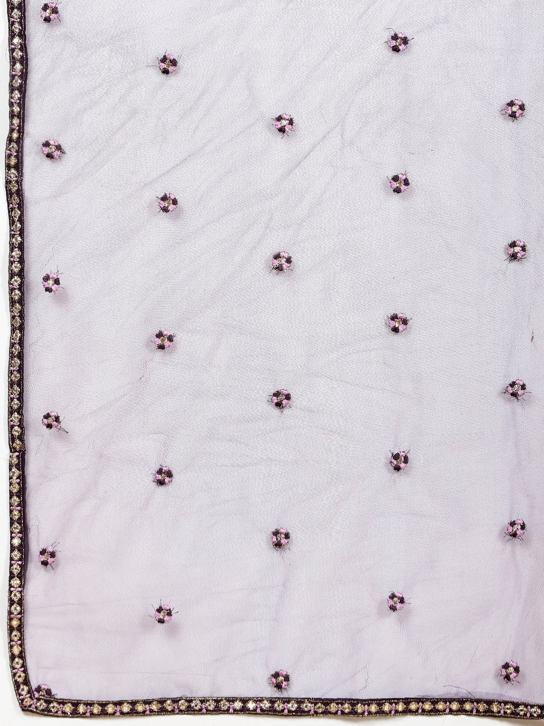 Zari Embroidered Georgette Choli With Lehenga &amp; Dupatta