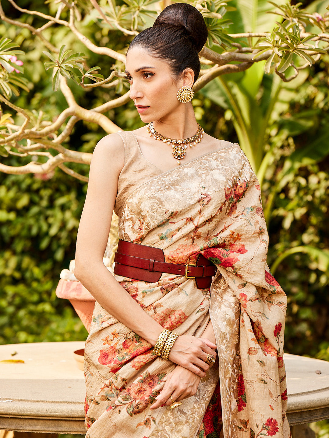 Embroidery Desi Tasar Saree