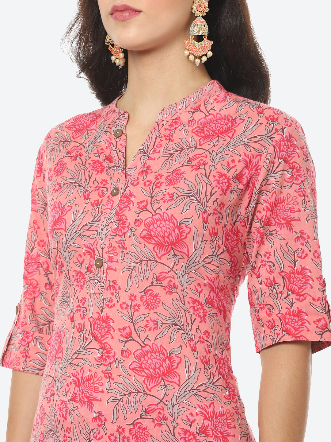 Floral Printed Cotton Kurti