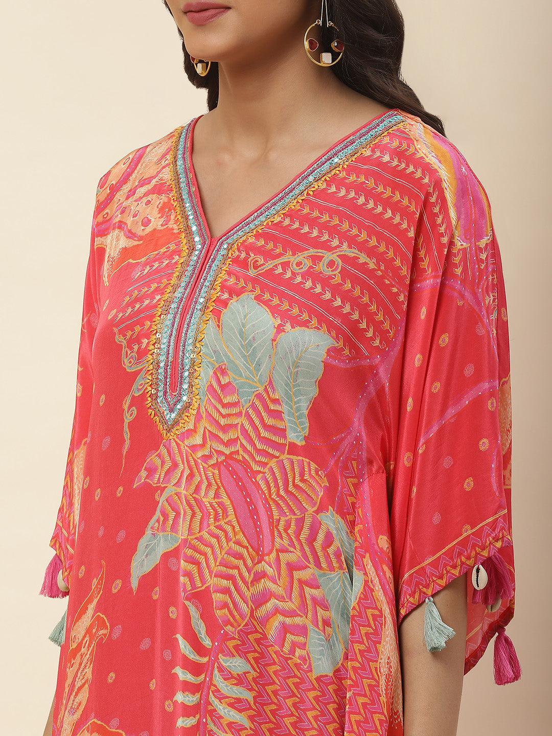 Floral Printed Crepe Kurta