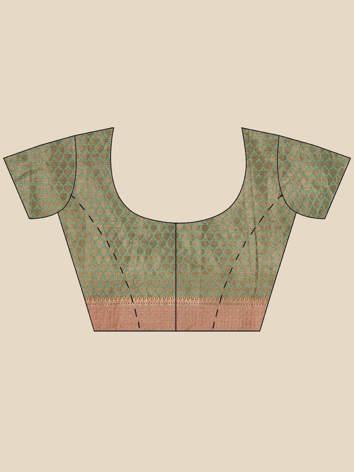 Zari Border Booti Handloom Woven Saree