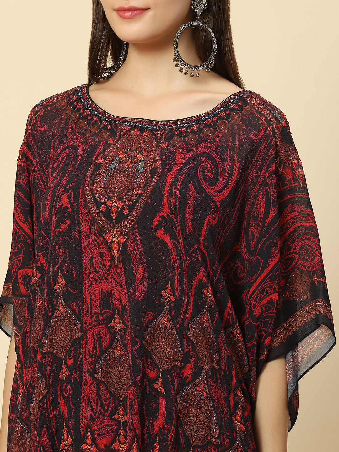 Digital Printed Georgette Kaftan Kurta