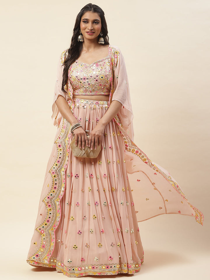 Georgette Lehenga Choli With Jacket