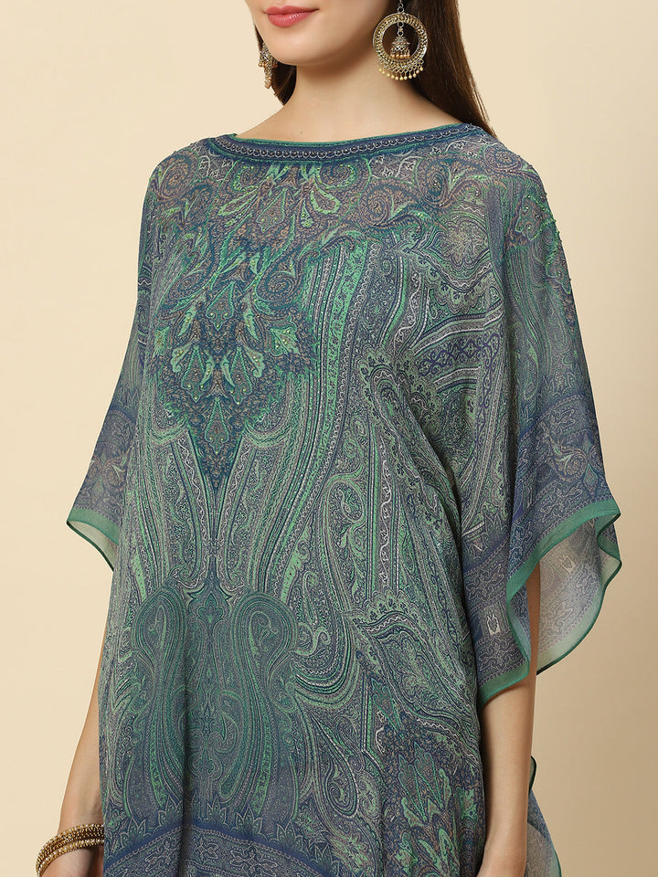 Digital Printed Georgette Kaftan Kurta