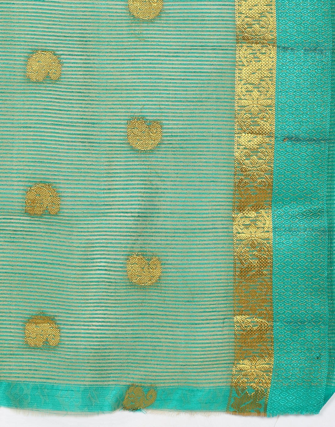 MBZ Meena Bazaar-Green Art Handloom Saree