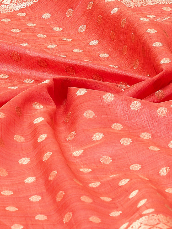 Zari Border Booti Art Silk Woven Saree