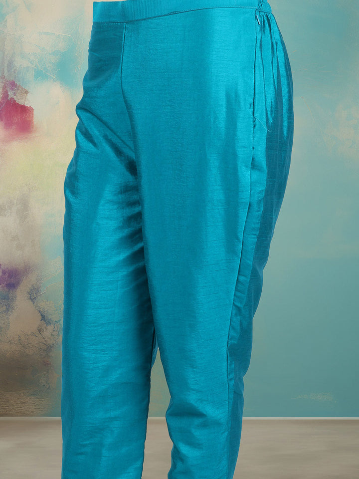 Bandhani Printed Art Silk Kurta With Pants &amp; Dupatta