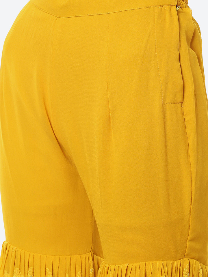 Sequin Georgette Kurti With Sharara &amp; Net Dupatta