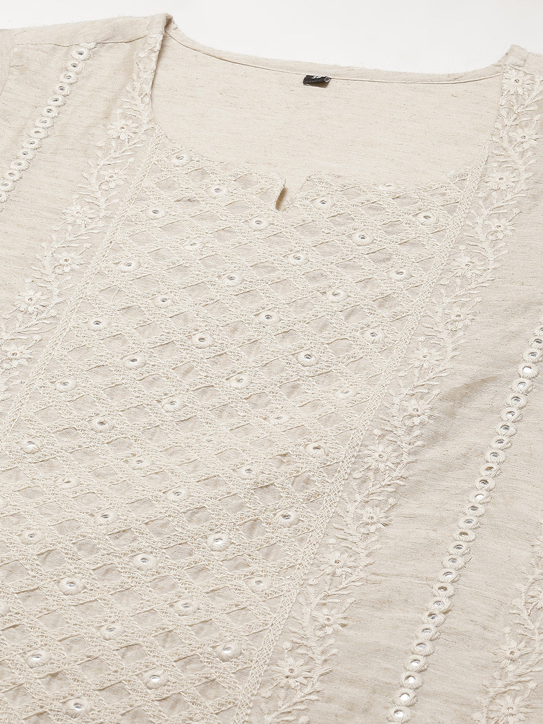 Embroidered Chanderi Kurta With Pants