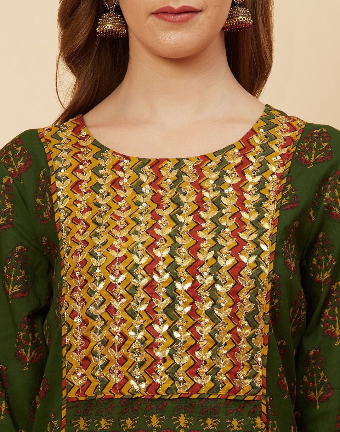 Printed Cotton Kurti With Salwar