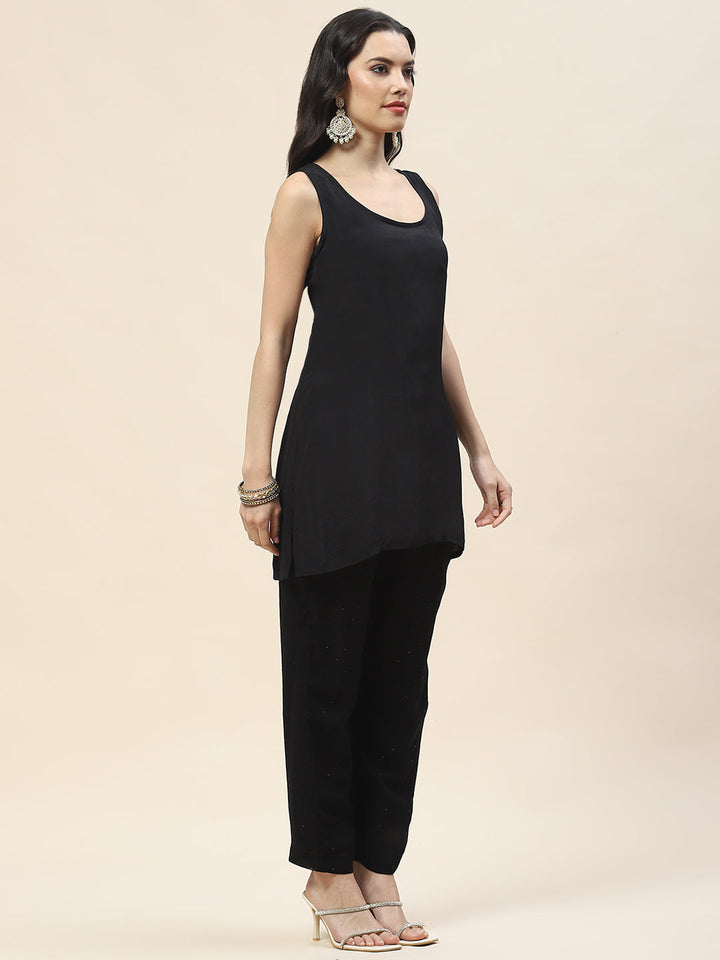 Swarovski Georgette Short Kurta With Pants